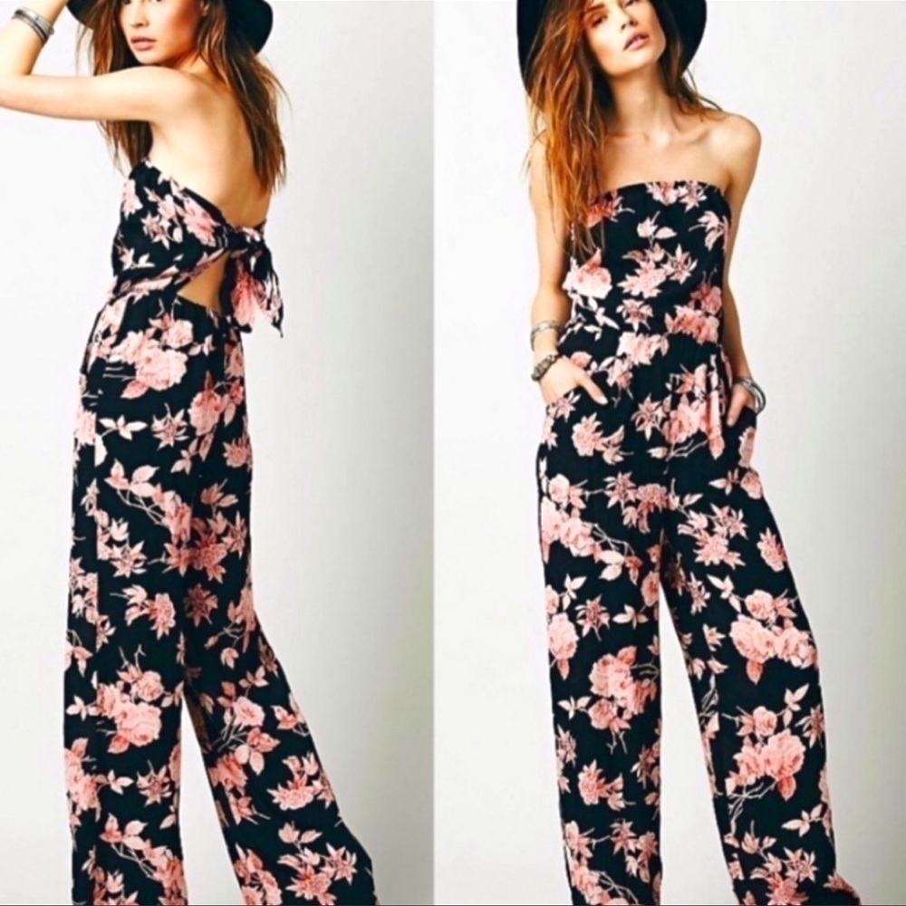 Flynn Skye Amanda Jumper, strapless, backless, floral print, size 2 (S)